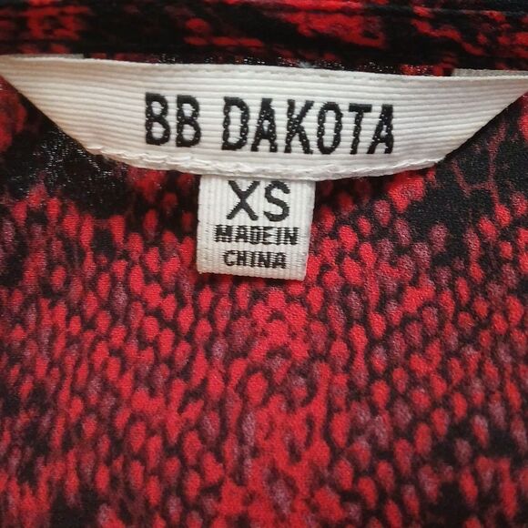 Bb Dakota | Vasha Red Snakeskin Print Shift Dress  Sz XS  NWOT - Picture 9 of 9